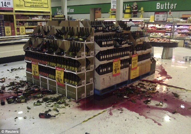 Smash:The 5.8 magnitude quake swayed buildings in the city causing shop damage but no injuries